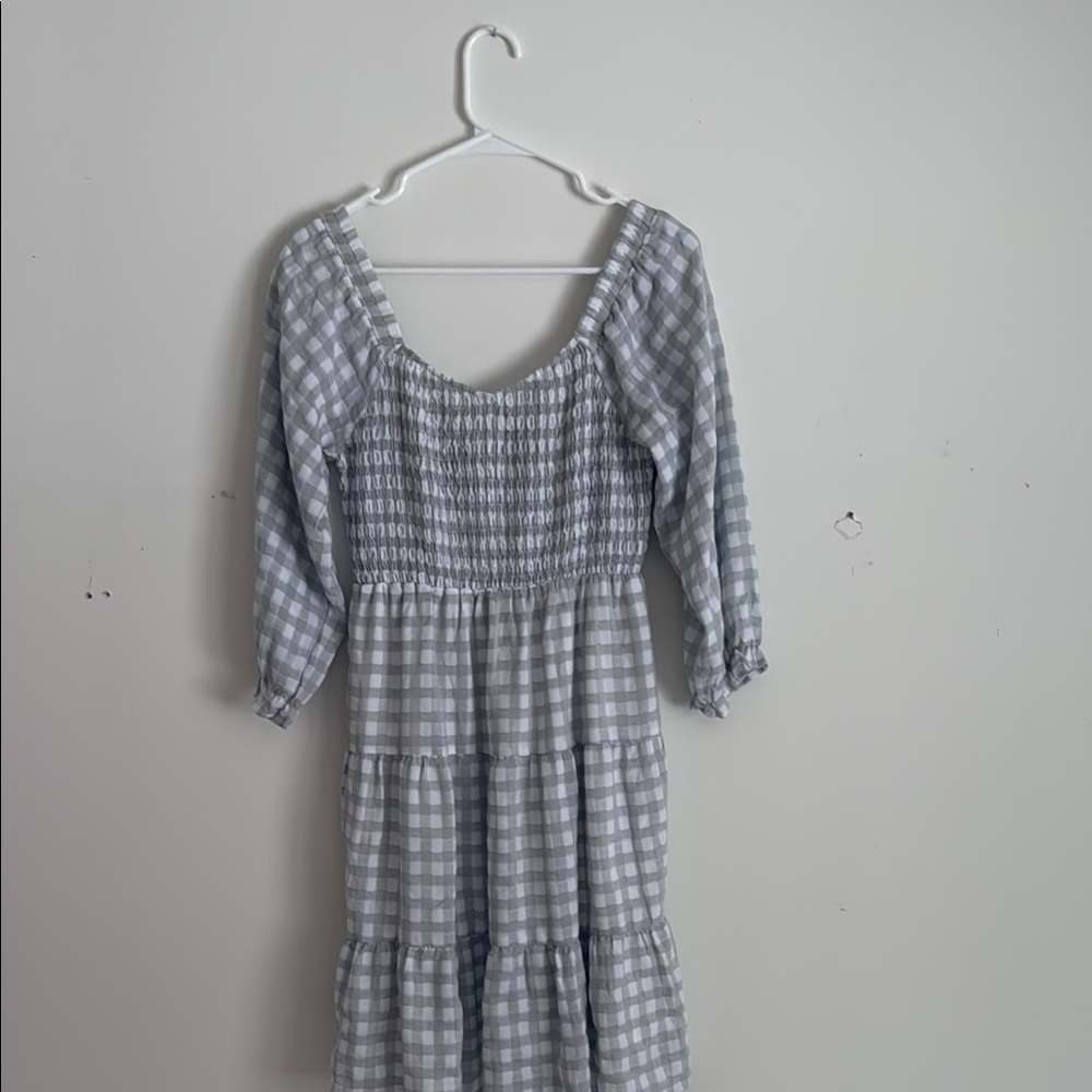 Gray Gingham Dress